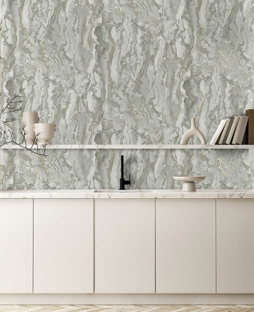 Thassos Marble Grey - Wallpaper Inn 
