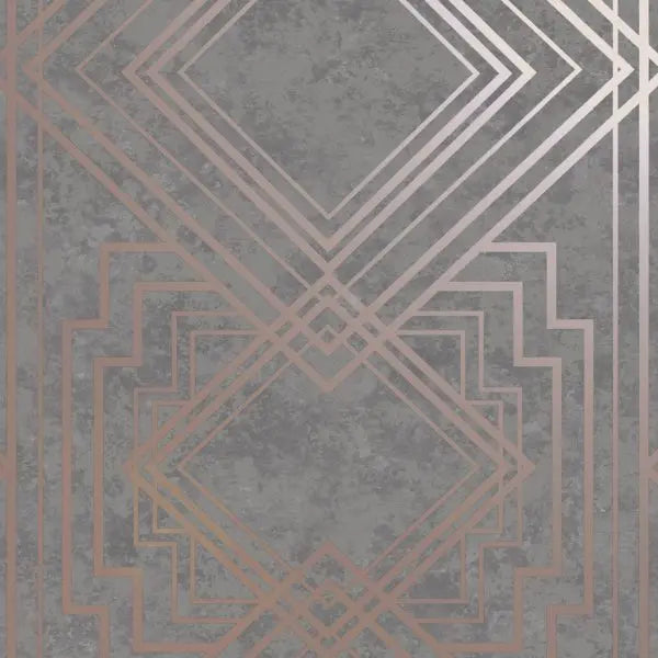 Delano Grey / Rose Gold Wallpaper Wallpaper Inn