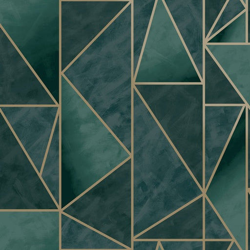 Charon Teal Gold Wallpaper