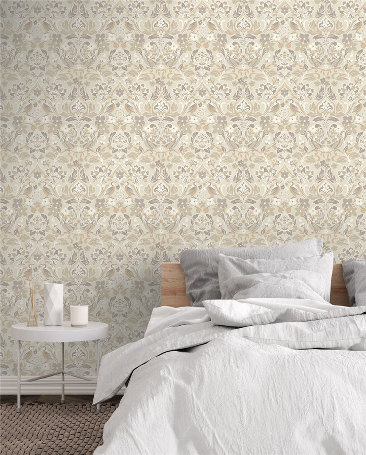 Folk Floral Wallpaper