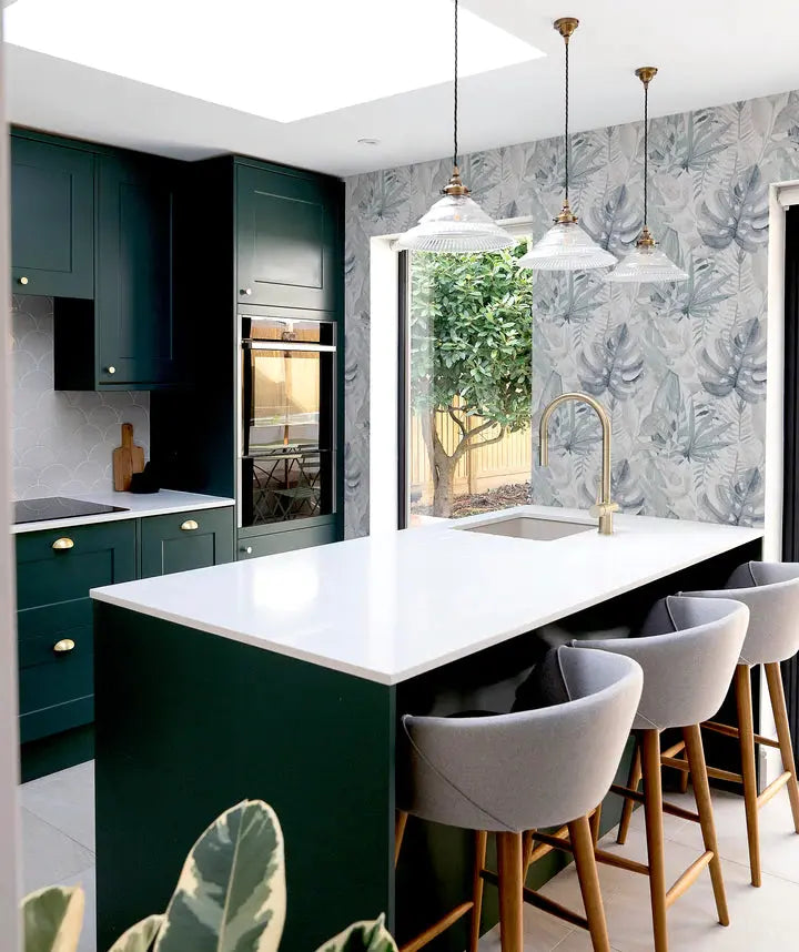 Chalky Tropical Soft Navy Wallpaper Wallpaper Inn