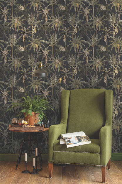 Ateles Charcoal Wallpaper Wallpaper Inn