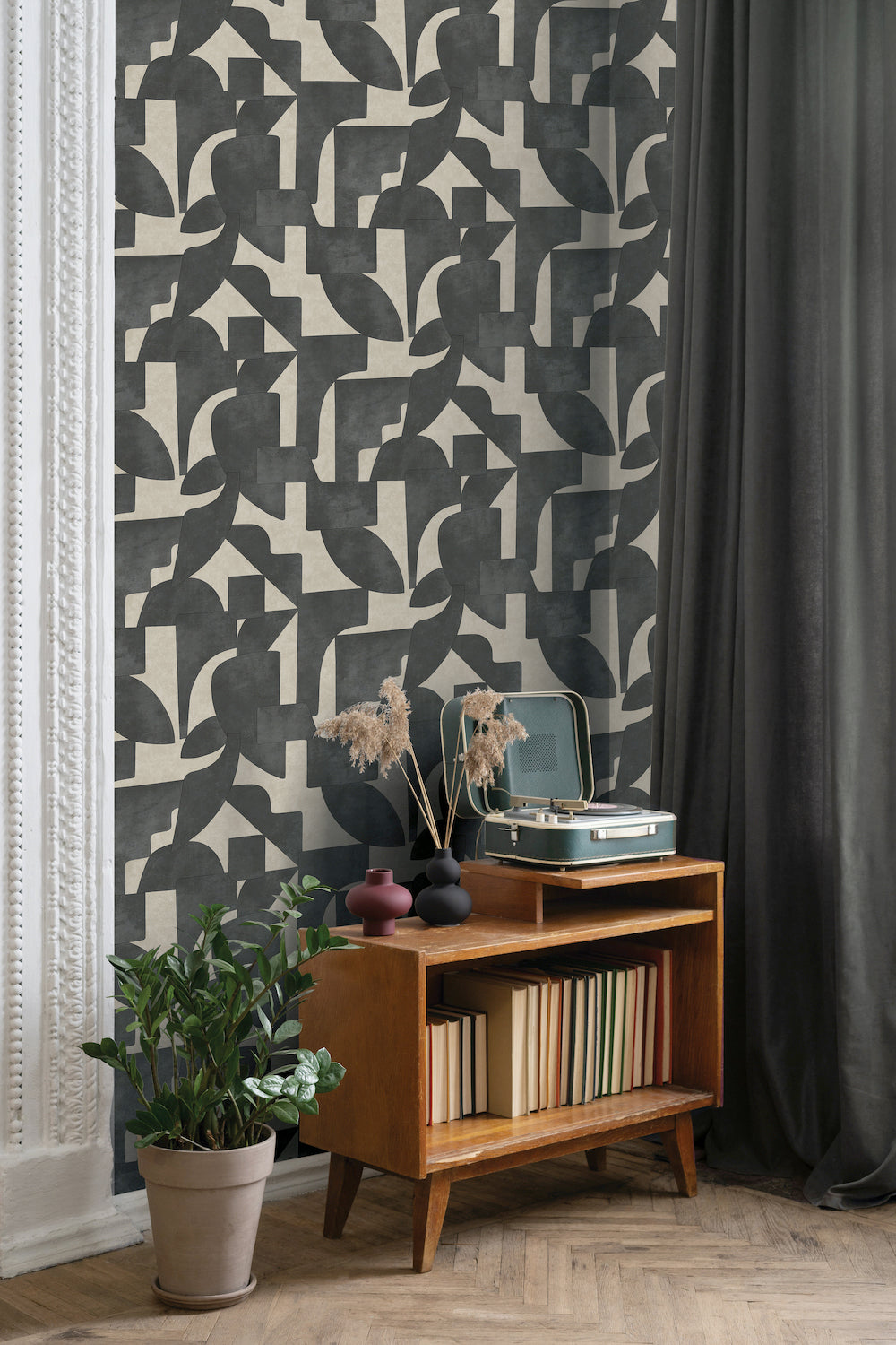 Linnet Cream/Charcoal Wallpaper Wallpaper Inn