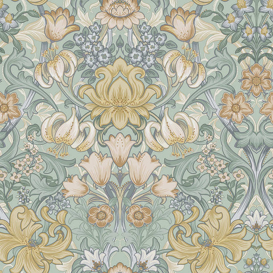 Fleurmont Wallpaper Aqua/ Multi