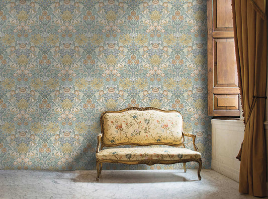 Fleurmont Wallpaper Aqua/ Multi