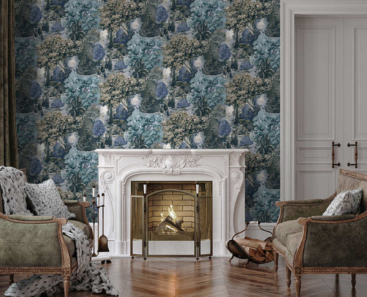 Pinecrest Wallpaper Teal / Green