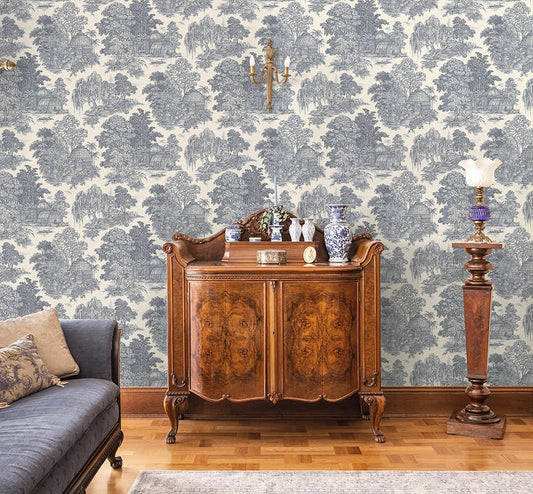 Blenheim Wallpaper Blue