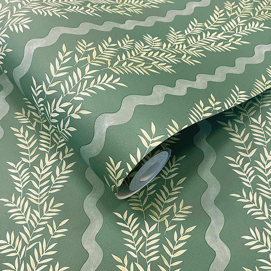 Pipkin Stripe Wallpaper Green