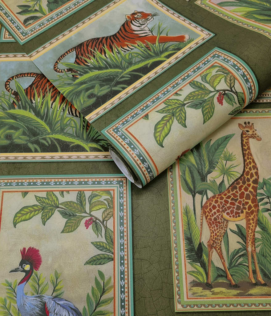 Menagerie Green - Wallpaper Inn 