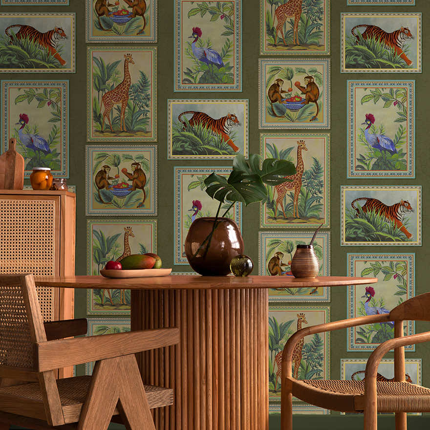Menagerie Green - Wallpaper Inn 