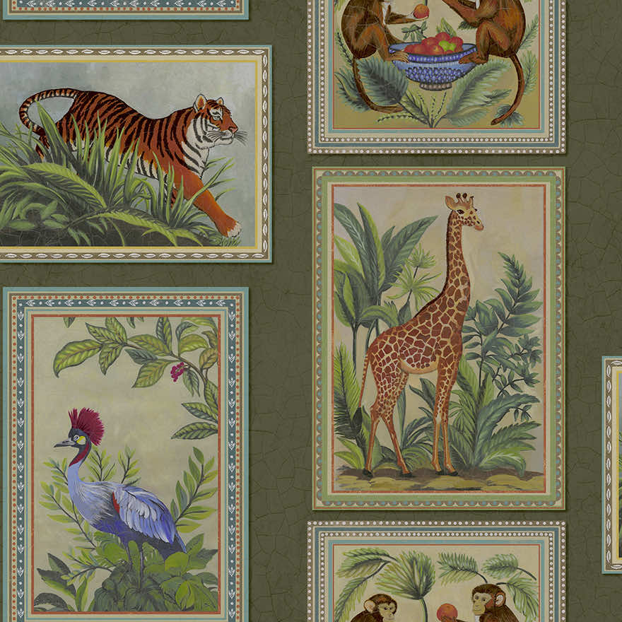 Menagerie Green - Wallpaper Inn 