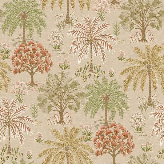 Solana Coral/Beige - Wallpaper Inn 