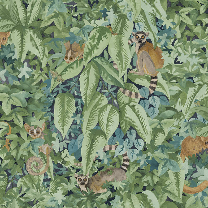 Comoros Aqua/Green - Wallpaper Inn 