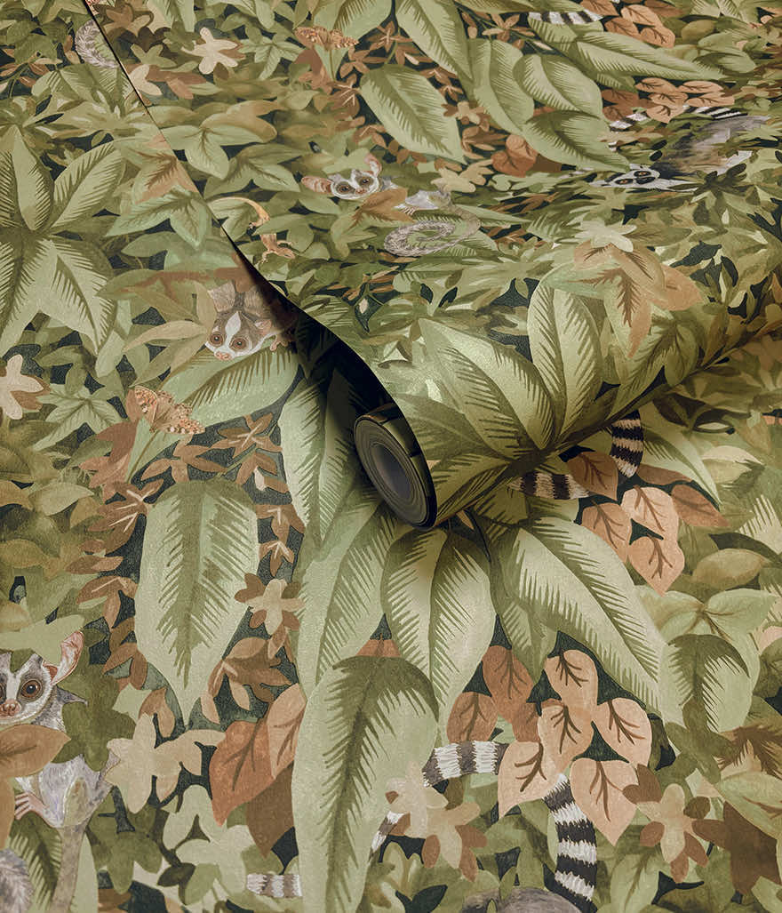 Comoros Rust Green - Wallpaper Inn 