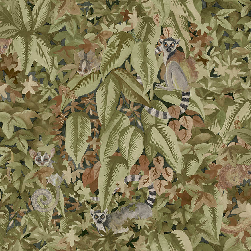 Comoros Rust Green - Wallpaper Inn 