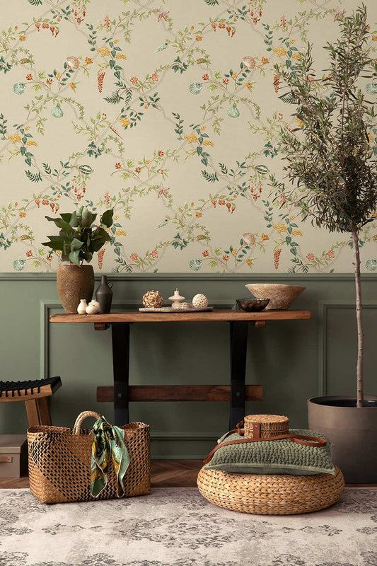 Marina Coral/Beige/Green - Wallpaper Inn 