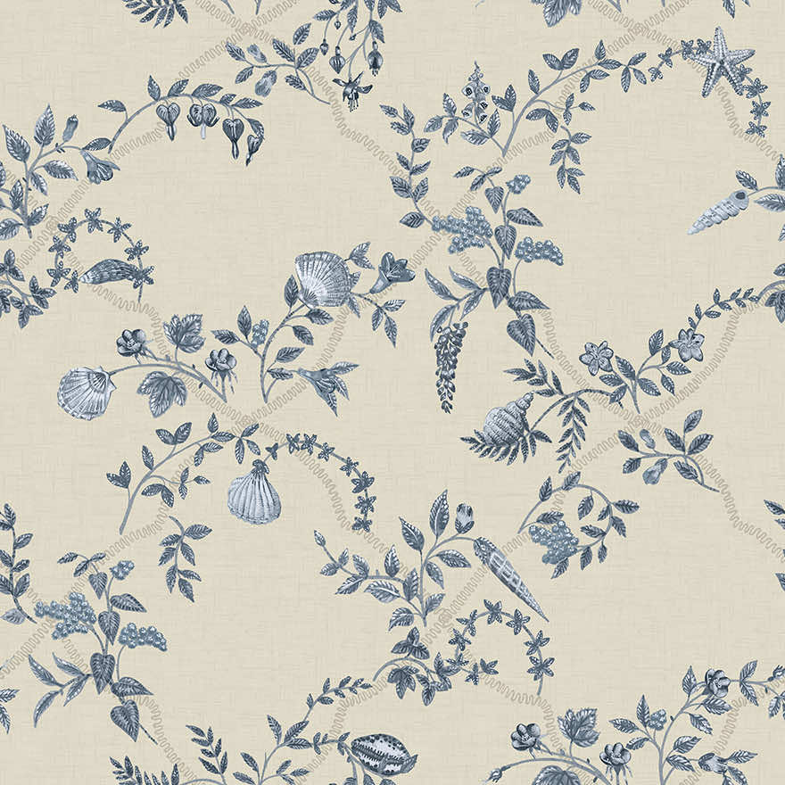 Marina Navy/Cream - Wallpaper Inn 