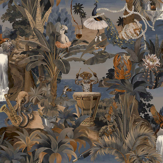 Sunset Carnival Navy - Wallpaper Inn 