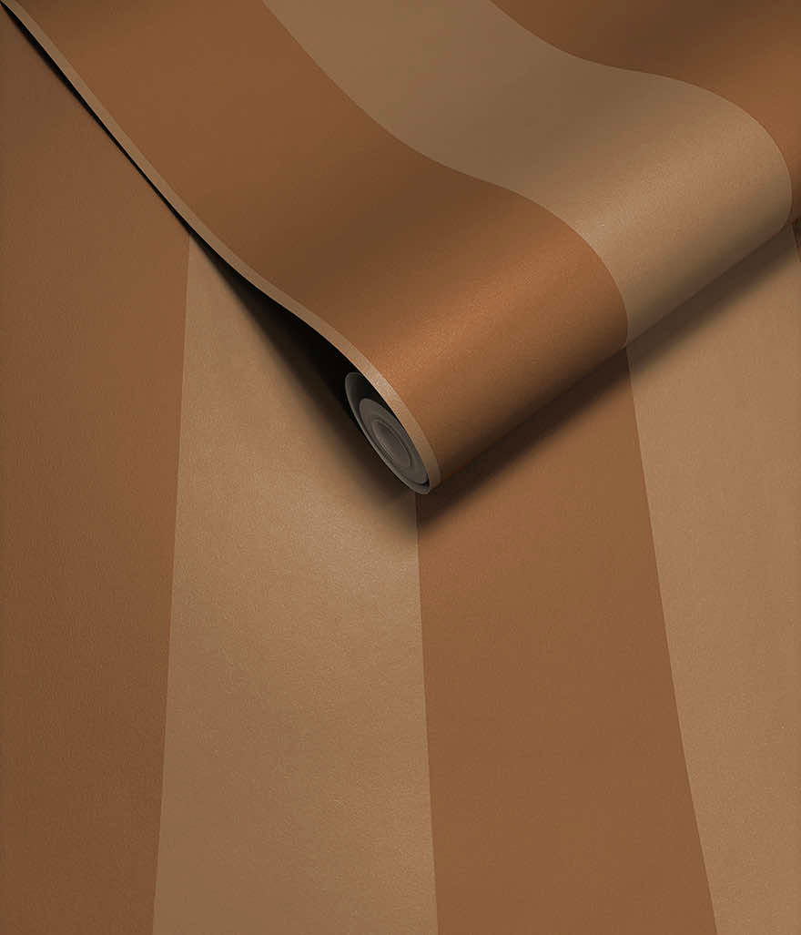 Cordelia Stripe Rust - Wallpaper Inn 