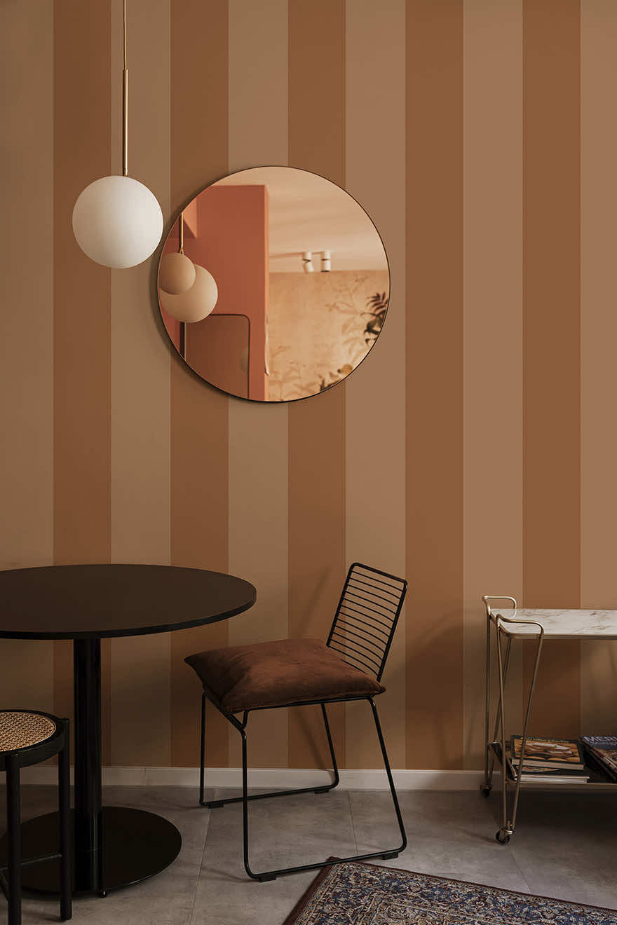 Cordelia Stripe Rust - Wallpaper Inn 