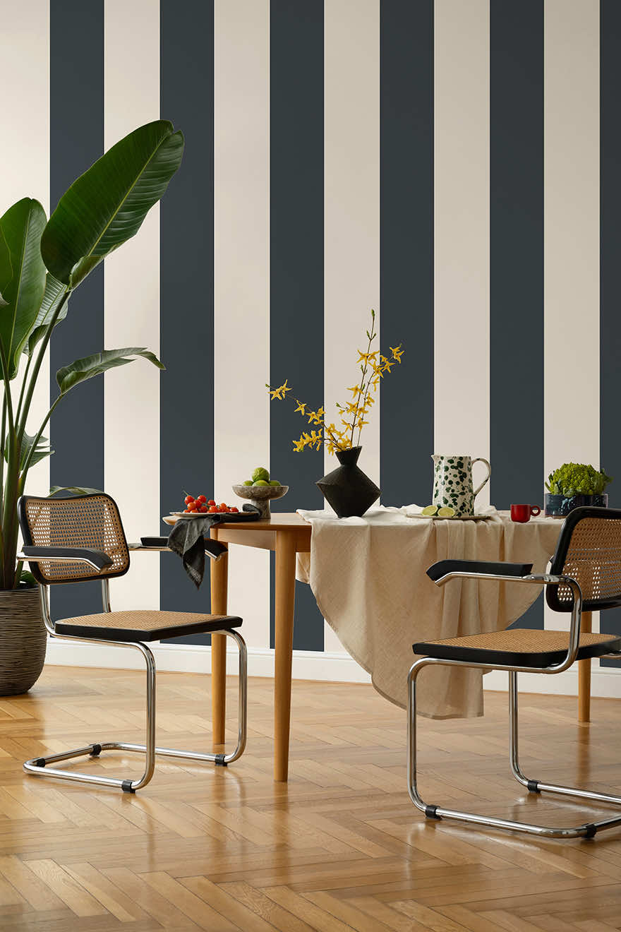 Cordelia Stripe Navy - Wallpaper Inn 