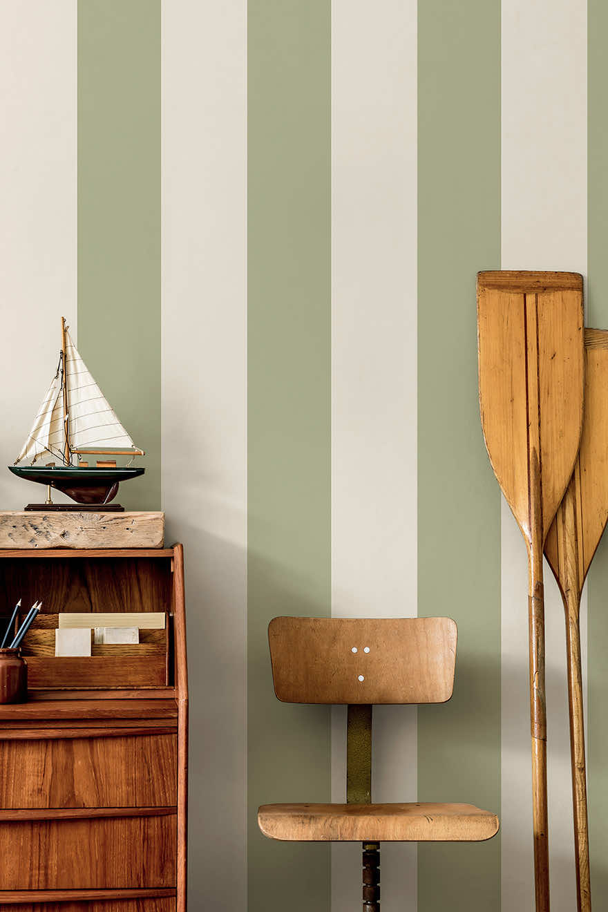 Cordelia Stripe Sage - Wallpaper Inn 