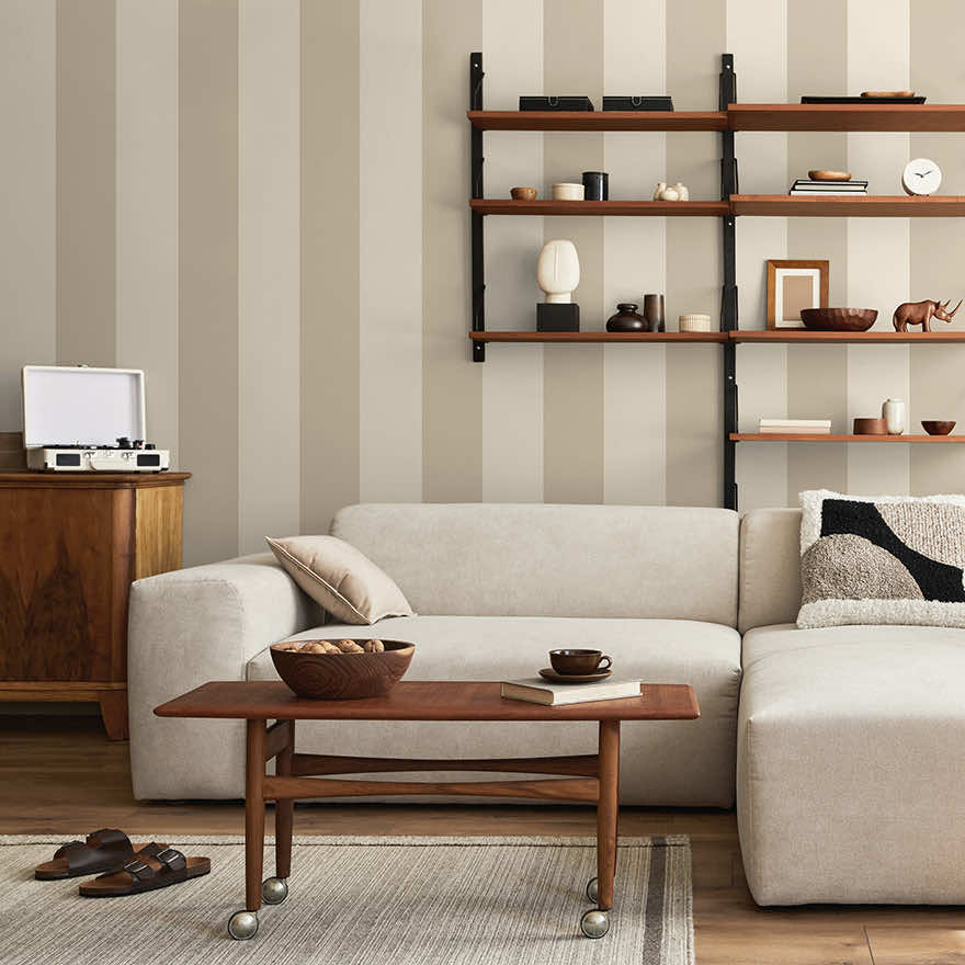 Cordelia Stripe Beige - Wallpaper Inn 
