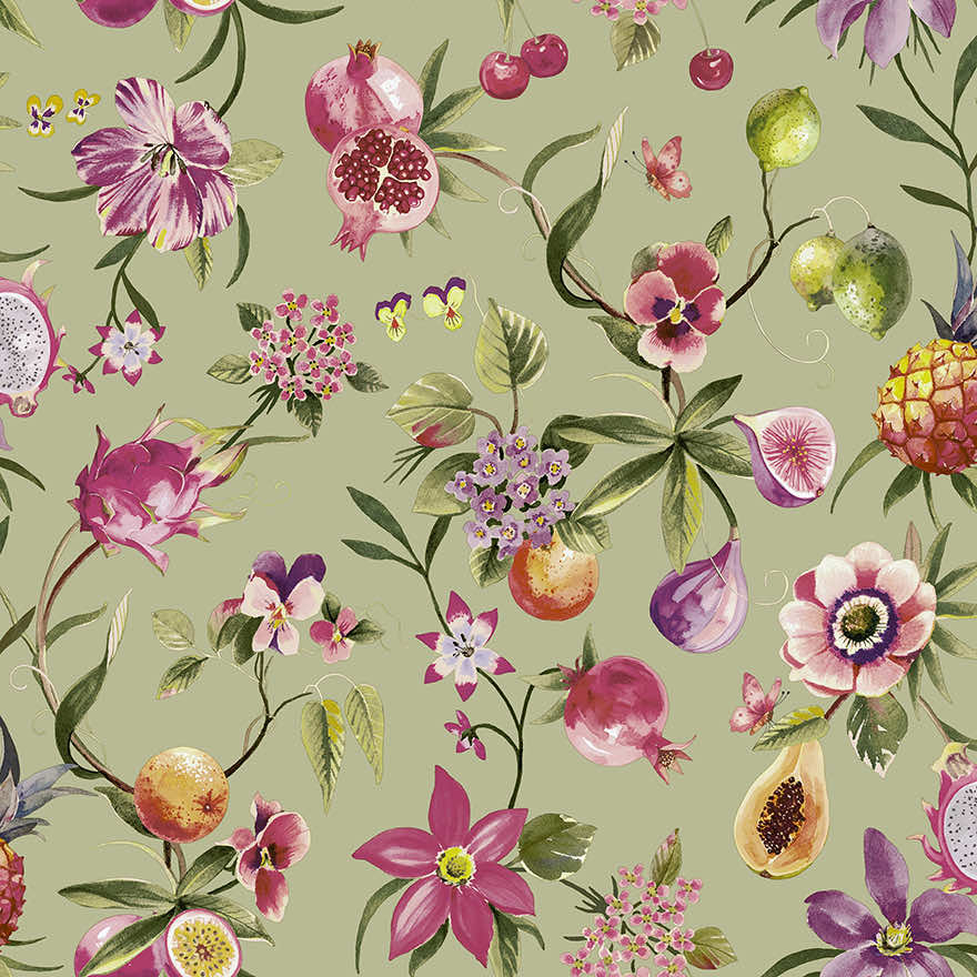 Tropica Sage - Wallpaper Inn 