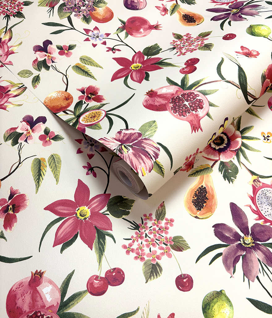 Tropica Cream/Multi - Wallpaper Inn 