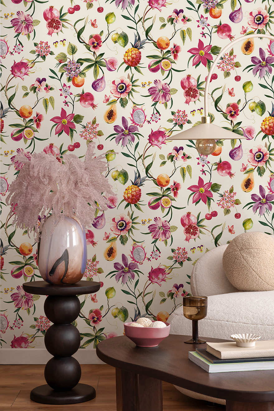 Tropica Cream/Multi - Wallpaper Inn 