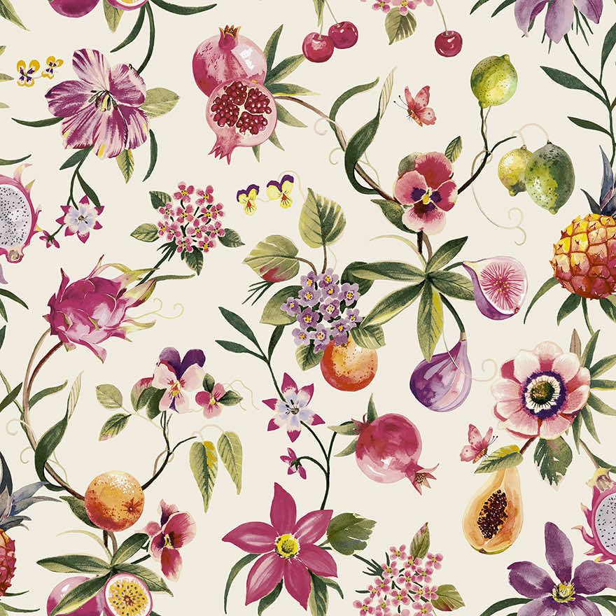 Tropica Cream/Multi - Wallpaper Inn 