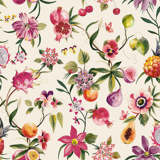 Tropica Cream/Multi - Wallpaper Inn 