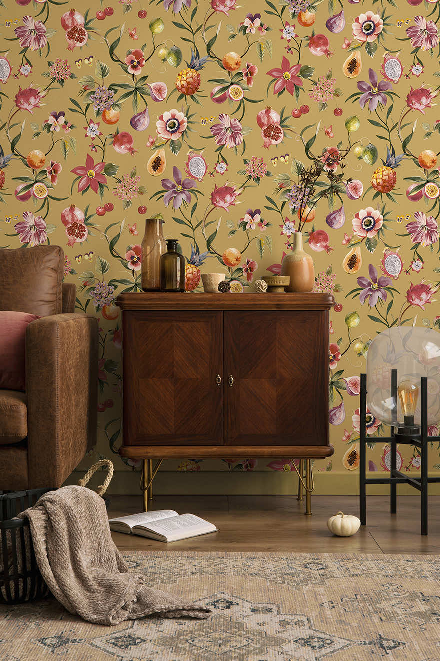 Tropica Ochre - Wallpaper Inn 