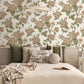 Hortensia Coral/Green - Wallpaper Inn 