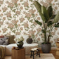 Hortensia Coral/Green - Wallpaper Inn 