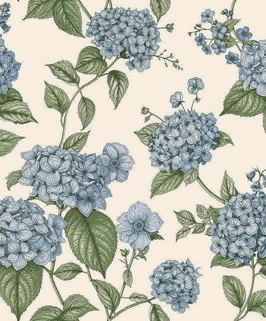 Hortensia Blue/Green - Wallpaper Inn 