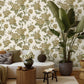 Hortensia Ochre/Green - Wallpaper Inn 