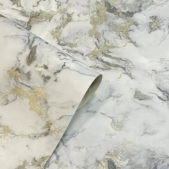 Bahia Marble Mono Gold Wallpaper Wallpaper Inn