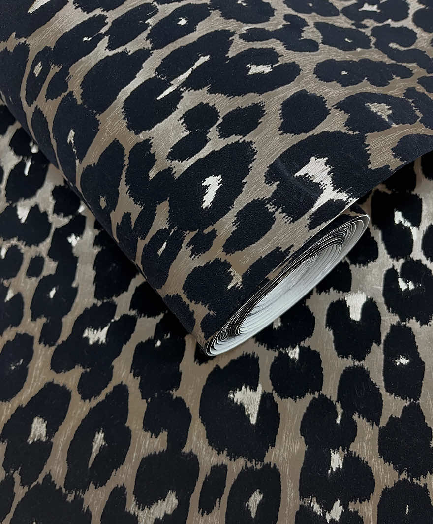 Makucha Flock Umber - Wallpaper Inn 