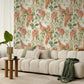 Buddleia Coral/Beige (Digital Print) - Wallpaper Inn 
