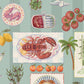 Alfresco Blue (Digital Print) - Wallpaper Inn 