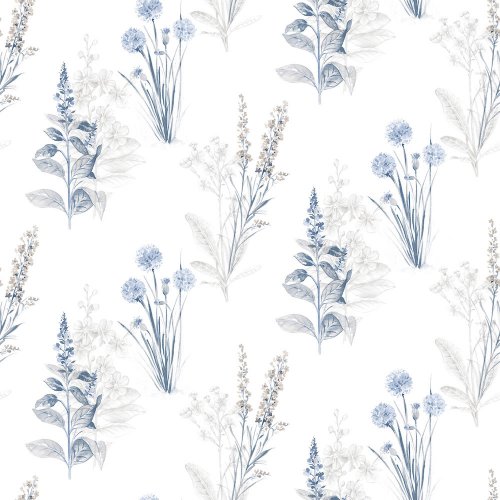 Flora Blue & Grey