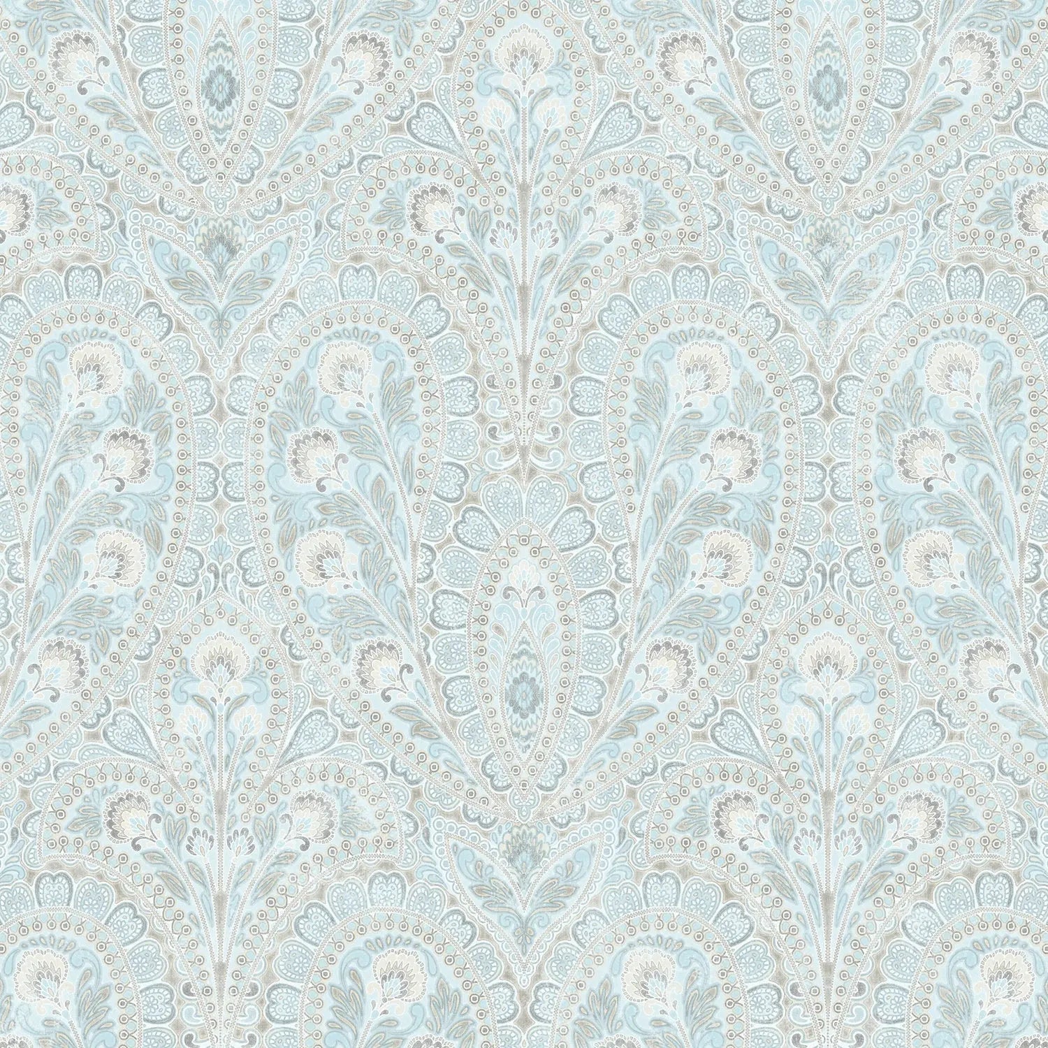Ornamental Paisley Duck Egg Wallpaper Wallpaper Inn