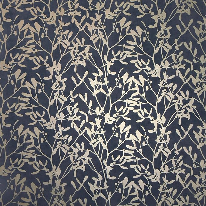 Botanica Leaf Navy & Gold Wallpaper