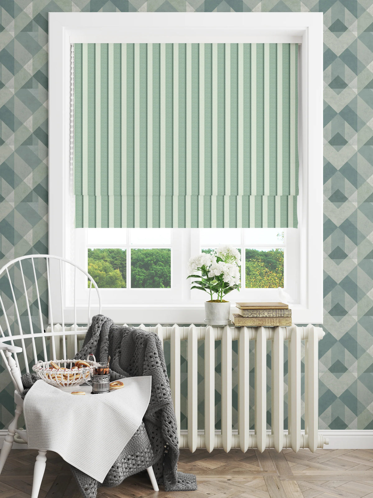 Lolen Green Fabric - Wallpaper Inn 