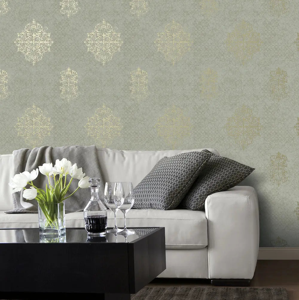 Damask Mottled Wallpaper Wallpaper Inn