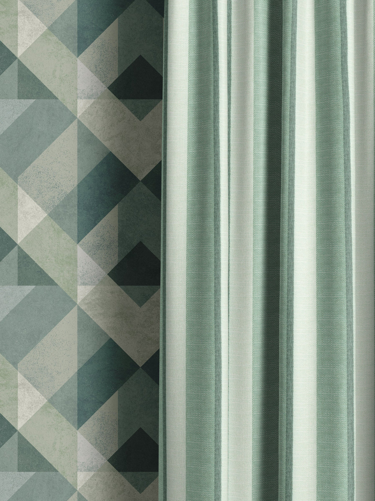 Lolen Green Fabric - Wallpaper Inn 