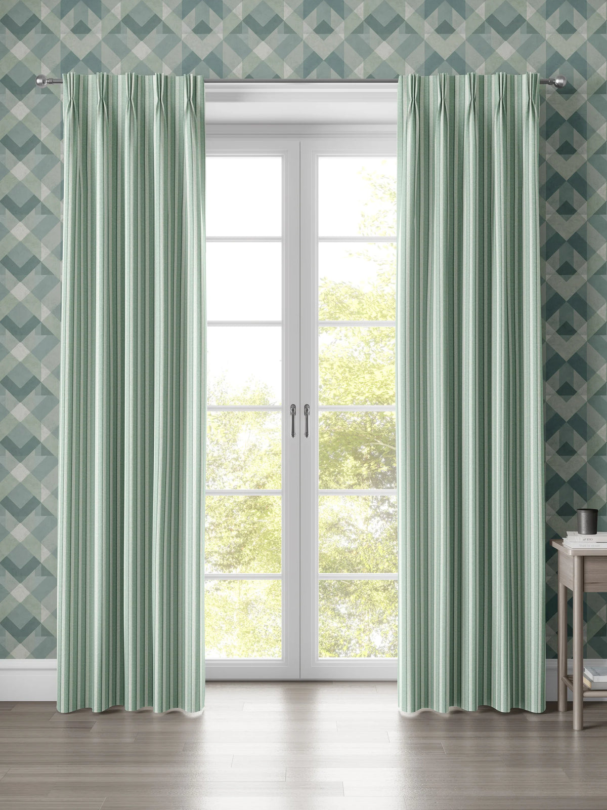 Lolen Green Fabric - Wallpaper Inn 