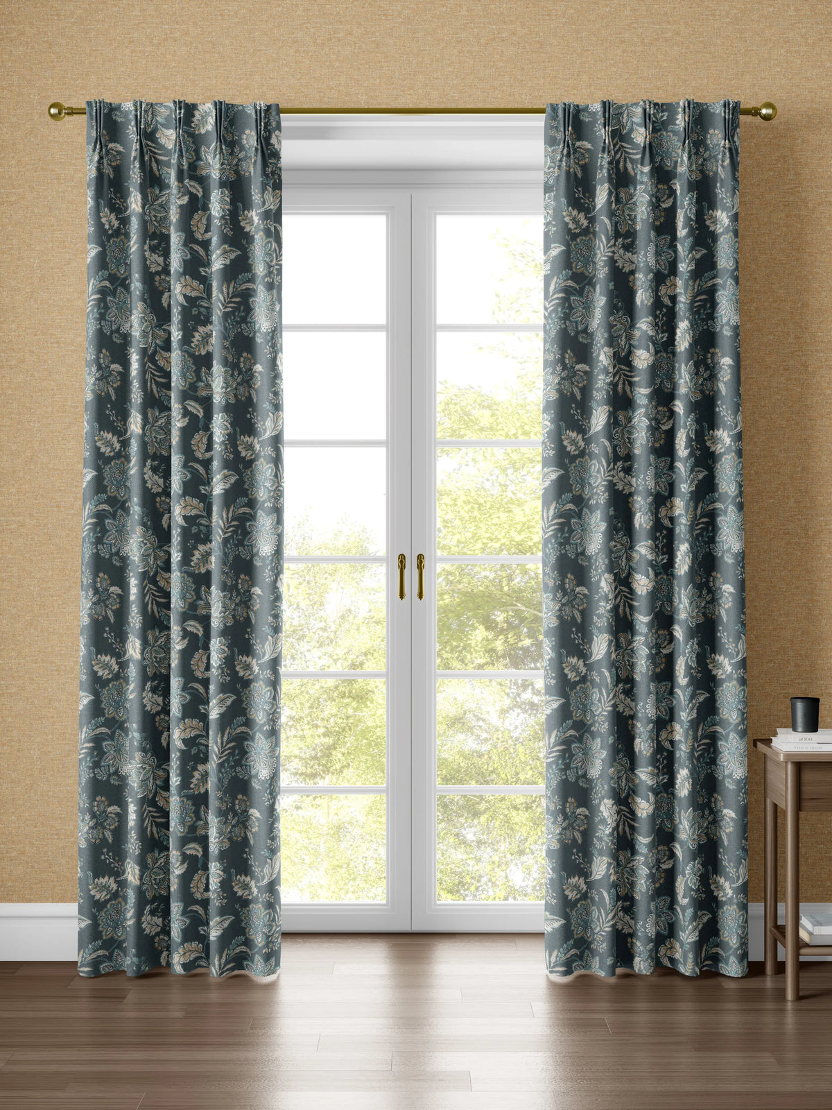 Kashmir Jacobean Navy/Teal Fabric
