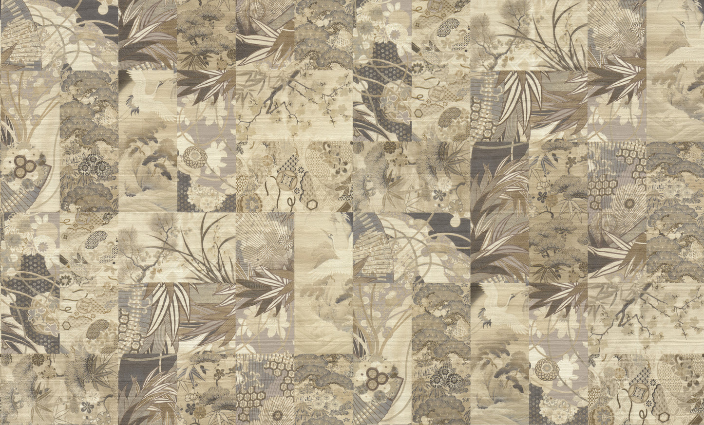 Dynasty Dark Grey / Beige Wallpaper